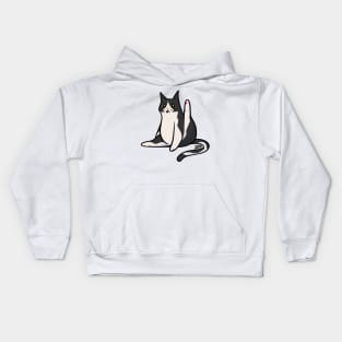 Cow Cat Leg Up Kids Hoodie